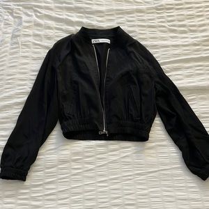 Zara Black Lightweight Bomber Jacket Brand New!!